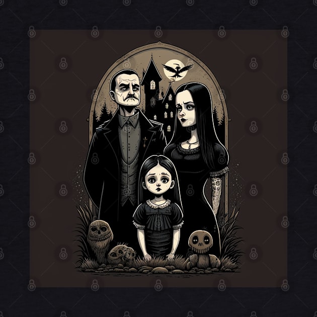 ADDAMS Family, Wednesday-inspired design, by Buff Geeks Art